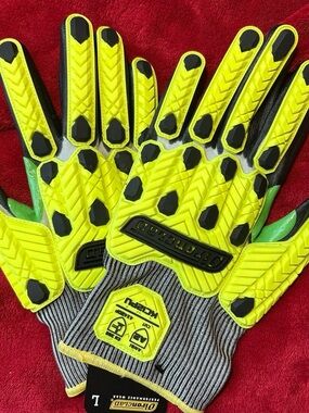 Hi-Vis Yellow Impact Protection Work Gloves - Protective Grip